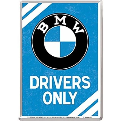 Obrázek Nostalgic Art Retro plechová pohlednice, 10 x 14 cm, originální licenční produkt (OLP), BMW Only nápad na dárek pro fanoušky doplňků, pohlednice z kovu, mini plechový štítek jako přání