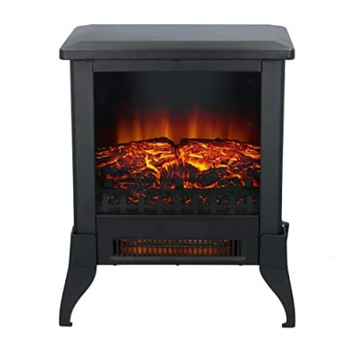 Obrázek Classic Fire Elektrokamin Verona Elektrischer Kamin 2000W mit Heizung und Kaminfeuer Deko LED Beleuchtung Einstelbarrer Thermostat Inkl. Fernbedienung 38 x 23 46 cm Schwarz