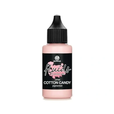 Obrázek Octopus Fluids Alcohol Ink OPAK COTTON CANDY, pigmentovaný alkoholový inkoust, krycí na světlých a tmavých podkladech