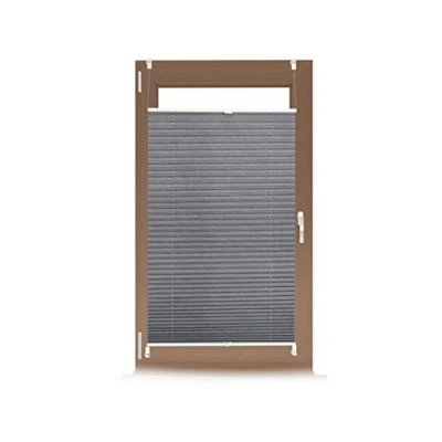 Obrázek Relaxdays Plisé roleta bez vrtání, Klemmfix k lepení, skládací roleta, průsvitná, skladná šedá, Š x V: 60 130 cm