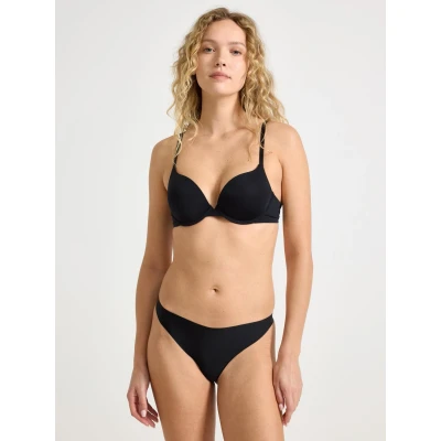 Obrázek Lindex Invisible Thong 3 PACK Tanga, Ženy, Velikost: Large, Black
