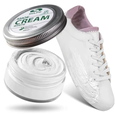 Obrázek SULPO Krém na boty bílý Shoe Cream čištění bot kůži Balzám Hladká kůže vodou ředěná Oživení barvy péče o pravá a umělá 50 ml
