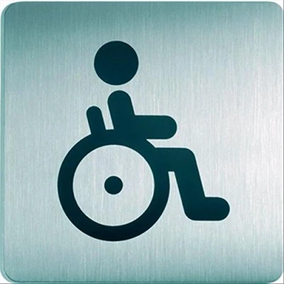 Obrázek Durable 495923 Piktogram WC postižené (čtvercové, 150 x mm) ušlechtilá ocel