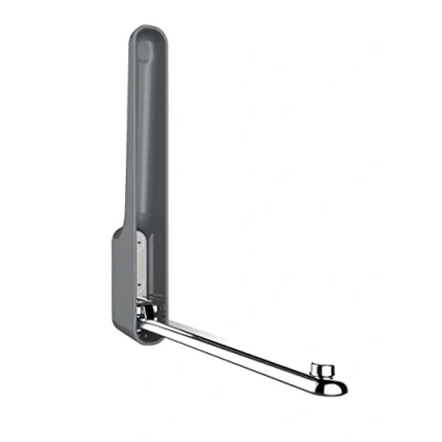Obrázek WENKO Klapphaken Premium Omega, klappbarer Wandhaken zum Anbohren, mit Abrutschsicherung, modernes Design, Kunststoffgehäuse und stabiler Metallhaken, 2,5 x 18 3,5 cm, Grau