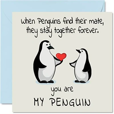 Obrázek Pinguin Jubiläumskarte You Are My Penguin Niedliche Romantische Valentinskarte für Freundin Freund Ehefrau Ehemann Ihn Sie 145 mm x Jahrestag Grußkarten Verlobte Valentinstags