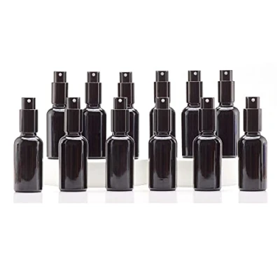 Obrázek Yizhao Černá láhev s rozprašovačem sklo 30 ml, malé [rozprašovačem], pro éterické oleje, kosmetiku, lékárníky, čištění, aromaterapii, masáž, vlasy 12 ks