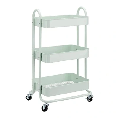 Obrázek Amazon Basics Nářadí nebo kuchyňský vozík, 3 úrovně, mátově zelený