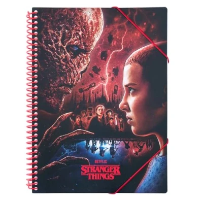 Obrázek Grupo Erik Folien Ordner A4 Schmal Stranger Things mit Dokumentenmappe 30 Hüllen Offizieller Netflix Merch