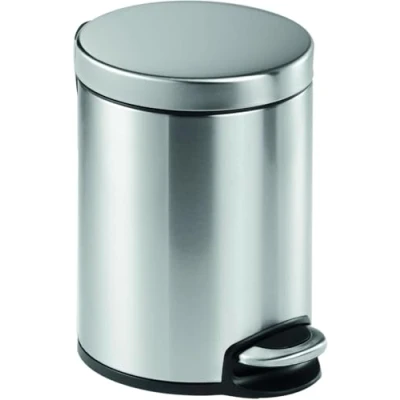 Obrázek Durable Nášlapný koš z ušlechtilé oceli kulatý 5, s automatickým sklápěním a vyjímatelným vnitřním kbelíkem 5 l, 1 kus, 340023
