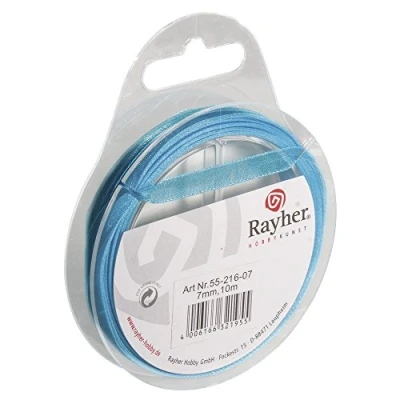 Obrázek Rayher 5521607 stuha z organzy, 7 mm, SB 70 Role 10 m, Tyrkysová