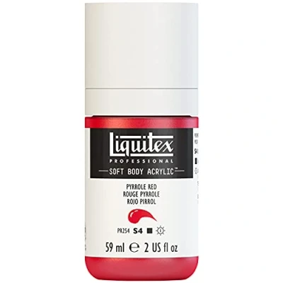 Obrázek Liquitex 1959321 Professional akrylová barva Soft Body umělecká v krémově krycí konzistenci, vysoká pigmentace, světlostálá a odolná proti stárnutí, 59ml láhev pyrrolově červená