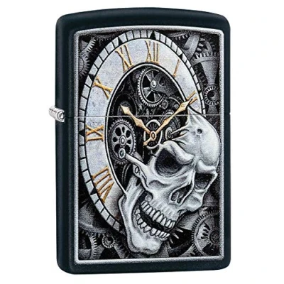 Obrázek Zippo Unisex zapalovač s lebkou, černý, regulérní, 29854, standardní