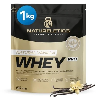 Obrázek NATURELETICS Premium WHEY Izolát vanilka, bez laktózy, nízký obsah tuku sladidel, přidaného cukru, od krav krmených trávou z přírodního pastviny