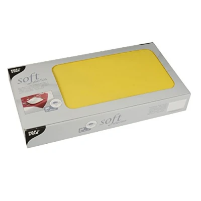 Obrázek Papstar, 20 středových přikrývek, podobné látce, vliesová látka &quot;soft selection&quot; 80 cm x žlutá, #82327