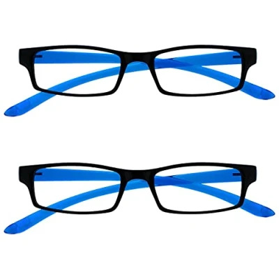 Obrázek UV Reader Černá svítící modrými Neck Specs brýle na čtení 2balení Ženy pánská s pouzdrem UVR2PK020