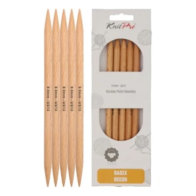 Obrázek KnitPro K35125 Punčochové pletací jehlice, Wood, hnědé, 20 cm x 9 mm, 5