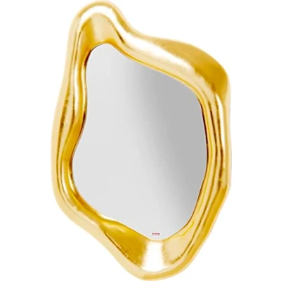 Obrázek Kare Design Spiegel Hologram Gold, Wandspiegel, goldener Rahmen, leichte Wandmontage, Dekospiegel, Spiegel, asymmetrischer 119x76cm
