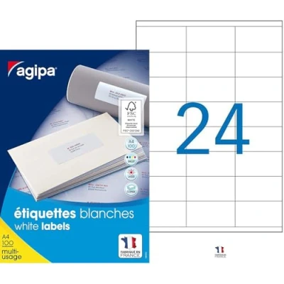 Obrázek agipa 119011 Universal Etiketten, 70 x 36 mm, weiß, rechteckig