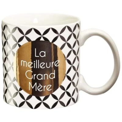Obrázek DRAEGER PARIS 1886 La meilleure Grand Mère Tasse, Noir/Or, 11.6 x 9.5 8.2 cm