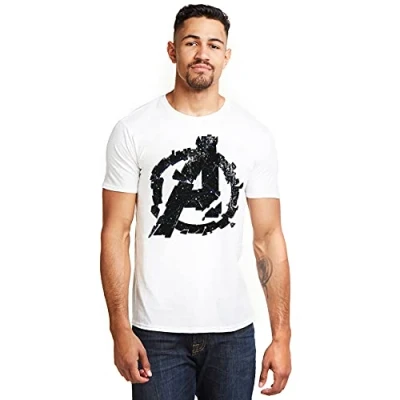 Obrázek Marvel Herren Avengers Cracked T Shirt, Weiß (White White), L