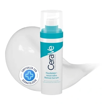 Obrázek CeraVe Hautbilderneuerndes Retinol Serum, Zuverlässige Pflege bei unreiner und zu Akne neigender Haut, Aufhellender Effekt durch Süßholzwurzelextrakt, Mit 3 essenziellen Ceramiden, 30 ml