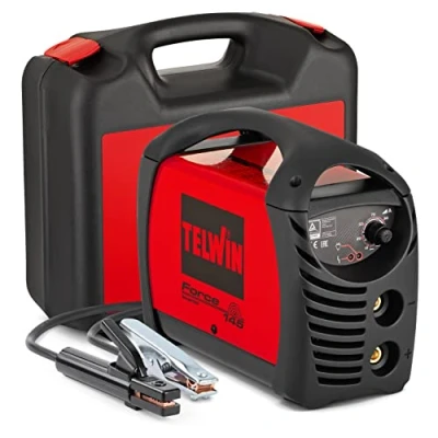 Obrázek Telwin 815856 Force 145 Svařovací invertor pro svařování elektrodami kompletní se svařovacím příslušenstvím v kufru, 230 V, červená, kufru