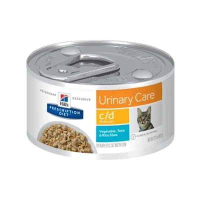 Obrázek HILLS Prescription Diet Konzerva Feline Stew C/D Urinary Stress Tuna &amp; Vegetables 82g