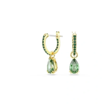 Obrázek Swarovski Attract Drop Ohrhänger, Grüne, Vergoldete Ohrringe mit Strahlenden Kristallen im Tropfenschliff