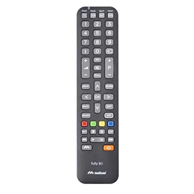 Obrázek Meliconi Fully 8.1 Universal Fernbedienung 8 in 1 für TV, Decoder, Sky, DVD/Blu ray, Multimedia Box + Iptv und mehr