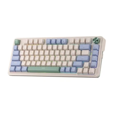 Obrázek Redragon K673 PRO 75% bezdrátová herní klávesnice s plynovou RGB klávesnicí, 3 režimy 81 kláves, kompaktní mechanická podstavcem Hot Swap, speciální otočný knoflík a podložky tlumící
