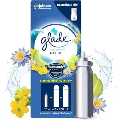 Obrázek Glade Touch &amp; Fresh (Brise One Touch) doplňovač, osvěžovač vzduchu mini sprej, námořnický, 1 balení (1 x 10 ml)