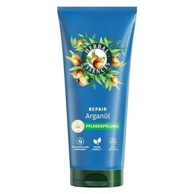 Obrázek Herbal Essences Repair kondicionér s arganovým olejem 250 ml. Od poškozených po poddajné, lesklé vlasy, intenzivní péče, obsažené látky přírodního původu, veganský
