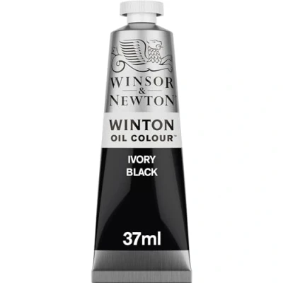 Obrázek Winsor &amp; Newton 1414331 Winton, jemná kvalitní olejová barva 37ml tuba s rovnoměrnou konzistencí, odolná vůči světlu, vysoká krycí síla, bohatá na barevné pigmenty slonovinová černá