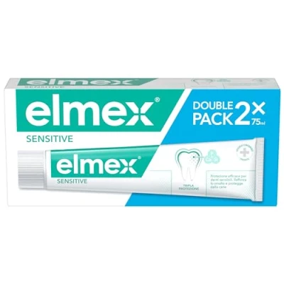 Obrázek elmex Sensitive Zahnpasta 2 Packungen à 75 ml I Behandlung für empfindliche Zähne Effektive Linderung und Schutz der Zahnempfindlichkeit Mit Aminfluorid Sanfte Reinigung