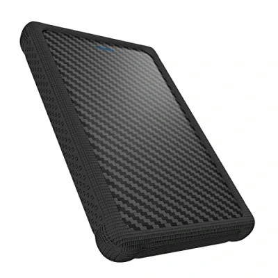 Obrázek Icy Box IB 223U3a B externí kryt pro 2,5&quot; (6,35 cm) SATA HDD/SSD s USB 3.0 přípojkou (UASP), III, karbonový vzhled, silikonová ochrana (černý)