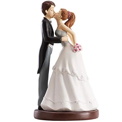 Obrázek Dekora Küssendes Brautpaar Figur für Hochzeitstorte 16 cm, Schwarz/Weiß