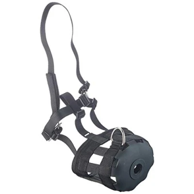 Obrázek Kerbl 321625 náhubek / brzda na žrádlo nylon, černá, poník