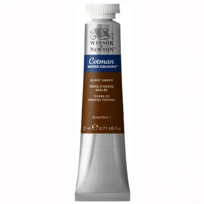 Obrázek Winsor &amp; Newton 0308076 Cotman akvarelová barva s vynikající průhledností, barevnou silou a vlastnostmi zpracování, na vodu 21 ml tuba Umbra vypalovaná