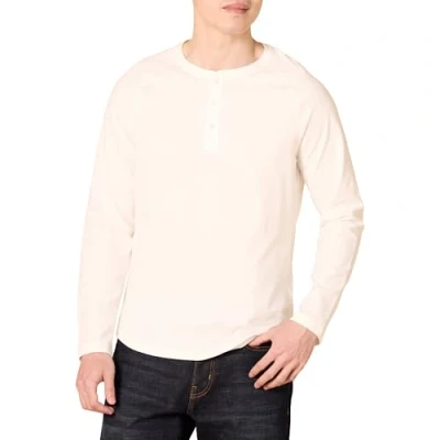 Obrázek Amazon Essentials Pánské tričko Henley s dlouhým rukávem, úzký střih, bílé, M