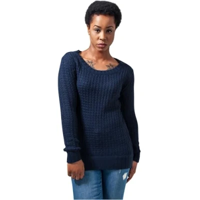 Obrázek Urban Classics Ladies LONG Wideneck Sweater Svetr, Ženy, Velikost: XL, Navy