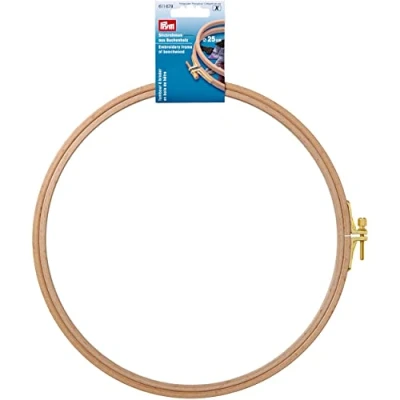 Obrázek Prym Naturfarben (0.8x25cm) Buche Holz Stickerei Rahmen mit Messing Schrauben 1 Stück, Beige