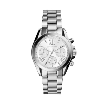 Obrázek Michael Kors Dámské náramkové hodinky Bradshaw ušlechtilá ocel stříbrná barva, 36 mm, stříbro, Pásek
