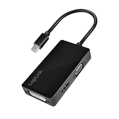 Obrázek LogiLink CV0110 4K Mini DisplayPort na DVI/HDMI/VGA adaptér černý