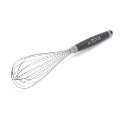 Obrázek De Buyer Goema 2610.25 Profi metlička, ergonomicky, drátěné z ušlechtilé oceli, Šedá, 45 cm
