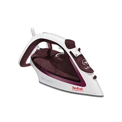 Obrázek Tefal FV5716 Easygliss Plus Dampfbügeleisen 190 g/Min. Dampfstoß Vertikaldampf XL Wassereinfüllöffnung stabile Ablage Durilium AirGlide Bügelsohle Weiß/Bordeaux