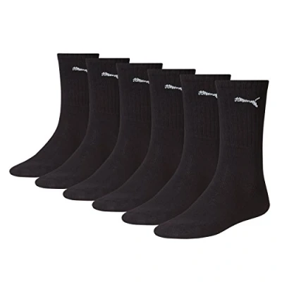 Obrázek PUMA Unisex sportovní ponožky Cush Crew, balení po 6 párech, černá, 43 46