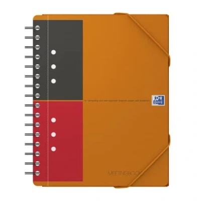 Obrázek Oxford Meetingbook International A5, linkovaný, 160 stran, s gumou a 3 klapkami