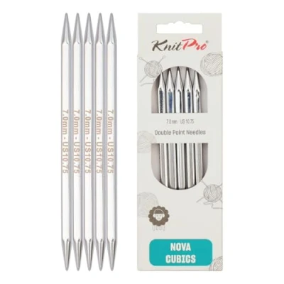 Obrázek KnitPro K12115 Strumpfstricknadeln, Messing, Silber, 7 mm, 5