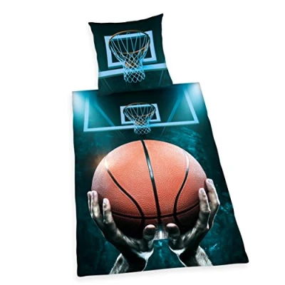 Obrázek Herding Young Collection Sada ložního prádla, basketbalový oboustranný motiv, povlečení 140 x 200 cm, povlak na polštář 70 90 bavlna/renforcé