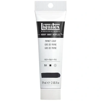 Obrázek Liquitex 1045310 Professional Heavy Body akrylová barva v umělecké kvalitě s vynikající stálostí na světle máslové konzistenci, 59 ml tuba Paynes šedá